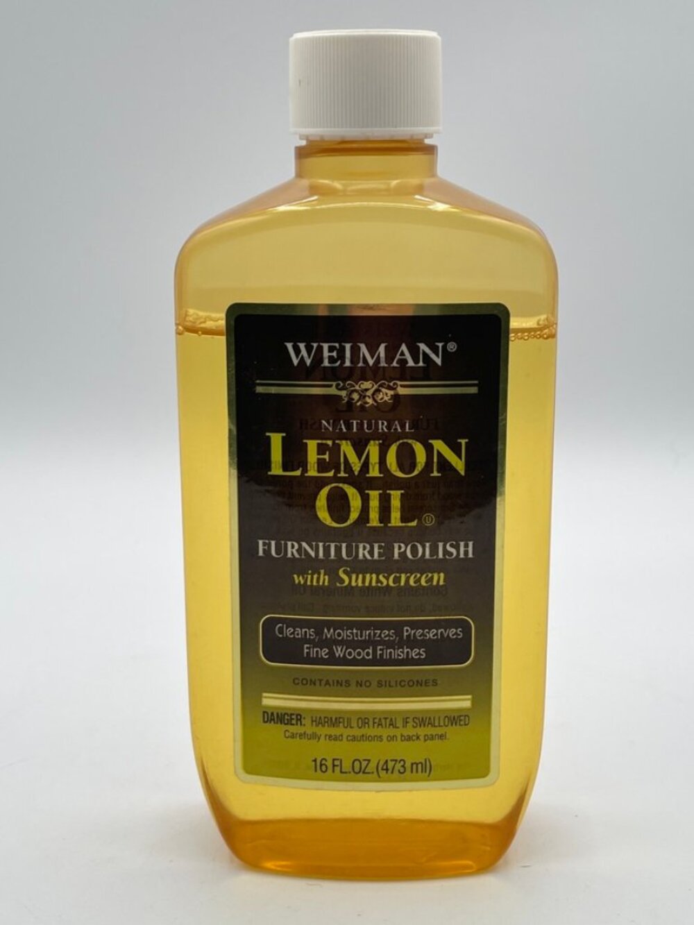 Weiman Lemon Oil Furniture Wood Polish with UV15 Sunscreen 16 Oz Bottle 90% Full